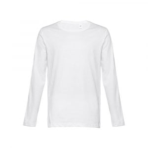 THC BUCHAREST WH. Męski bawełniany T-shirt z długim rękawem P032745S ST-30123-W