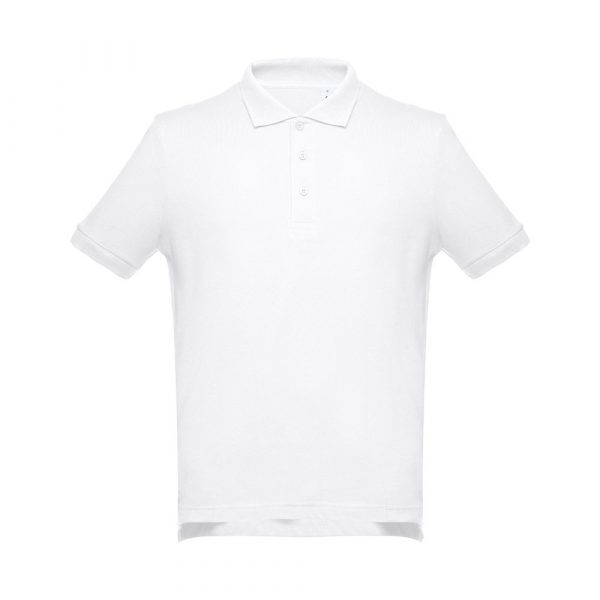 THC ADAM WH. Męska bawełniana koszulka polo z krótkim rękawem. Kolor biały P032880S ST-30130-W