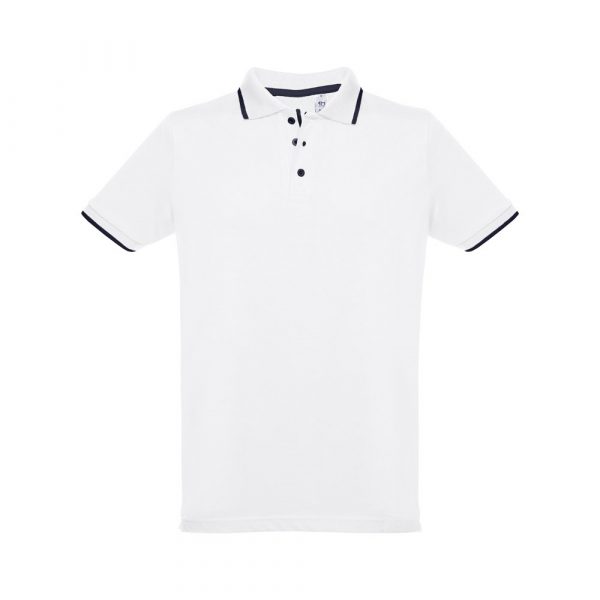THC ROME WH. Męska dwukolorowa bawełniana koszulka polo. Kolor biały P033132S ST-30136-W