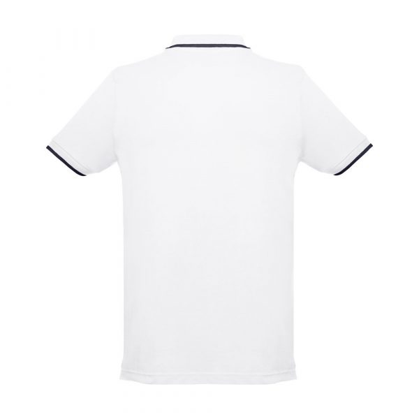 THC ROME WH. Męska dwukolorowa bawełniana koszulka polo. Kolor biały P033132S ST-30136-W