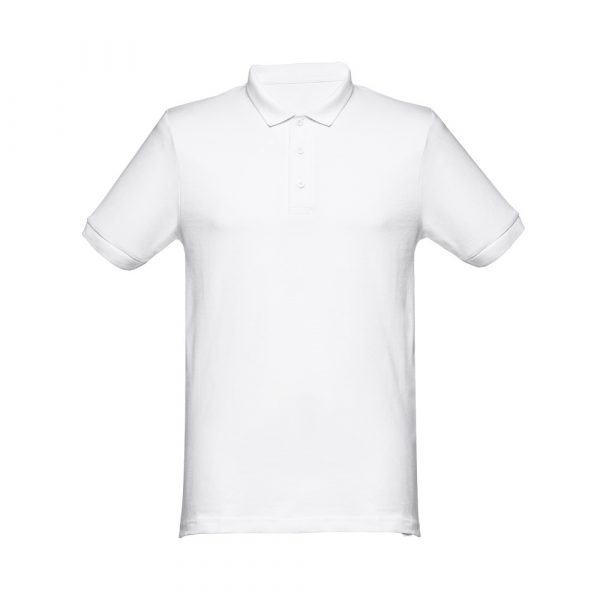 THC MONACO WH. Męska koszulka polo z krótkim rękawem z bawełny zgrzebnej P034162S ST-30187-W