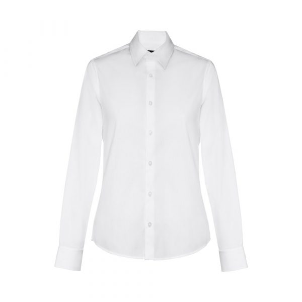 THC PARIS WOMEN WH. Popelinowa koszula z długim rękawem dla kobiet. Kolor biały P034310S ST-30195-W