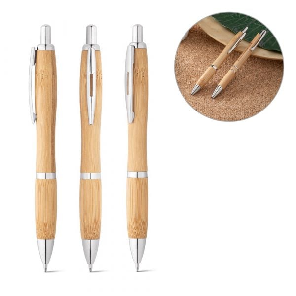 NICOLE. Bambusowy długopis z klipsem P035086S ST-81010-160