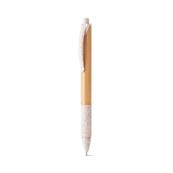 KUMA. Bambusowy długopis z antypoślizgowym klipsem P035093S ST-81013-W