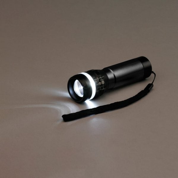 ZOOMIN. Aluminiowa latarka z funkcją zoomu z 3 trybami świecenia P037488S ST-94758-W