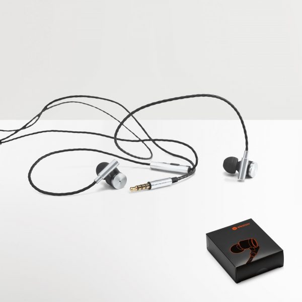 VIBRATION. Słuchawki z mikrofonem wykonane z metalu i ABS P037890S ST-97923-107