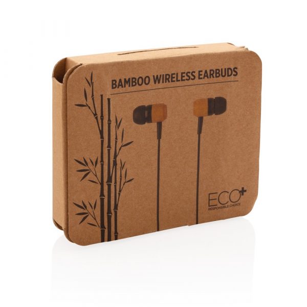 Bambusowe bezprzewodowe słuchawki douszne P009107X AX-P329.109