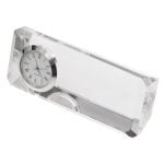 Kryształowy przycisk do papieru z zegarem Cristalino P000648R