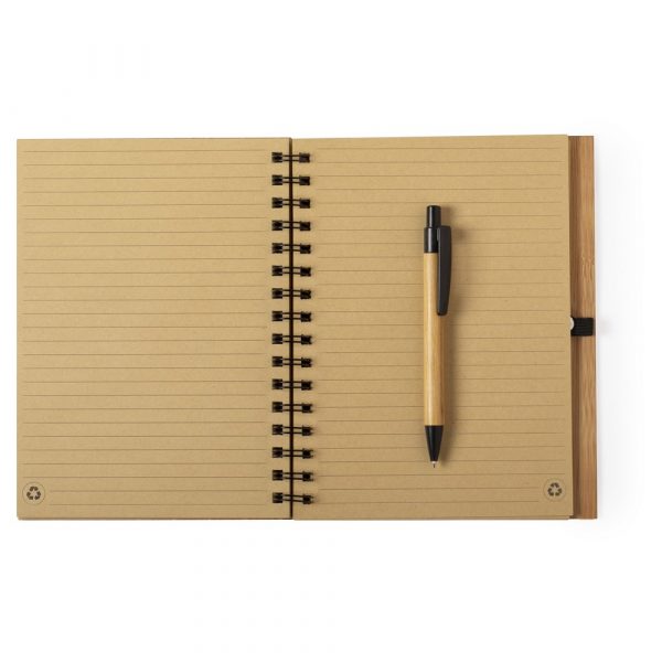 Bambusowy notatnik ok. A5 z długopisem P009252X AX-V0206-16