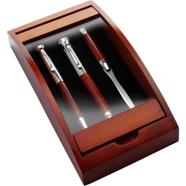 Zestaw piśmienniczy, długopis, pióro wieczne i nóż do otwierania listów P006498X AX-V1265-17