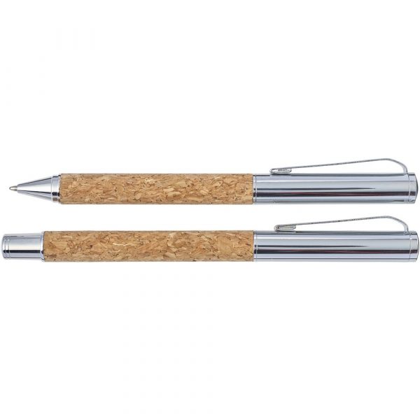 Korkowy zestaw piśmienniczy, długopis i pióro kulkowe P009142X AX-V1964-18