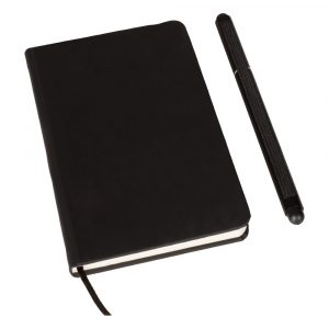Notatnik ok. A6 z długopisem z zatyczką, touch pen P007831X AX-V2887-W