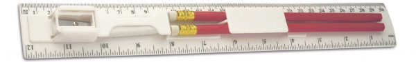 Linijka, 2 ołówki, temperówka, gumka P007133X AX-V6125-W