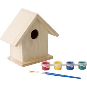 Domek dla ptaków, zestaw do malowania, farbki i pędzelek P008836X AX-V7347-17