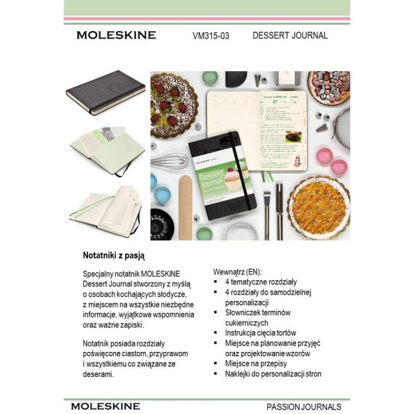 Dessert Journal - specjlany notatnik Moleskine Passion Journal P007727X AX-VM315-03