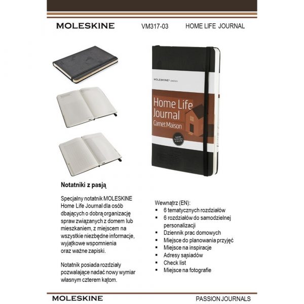 Home Life Journal - specjlany notatnik Moleskine Passion Journal P007728X AX-VM317-03