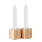 Stojak bambusowy z 2 świecami P017734O