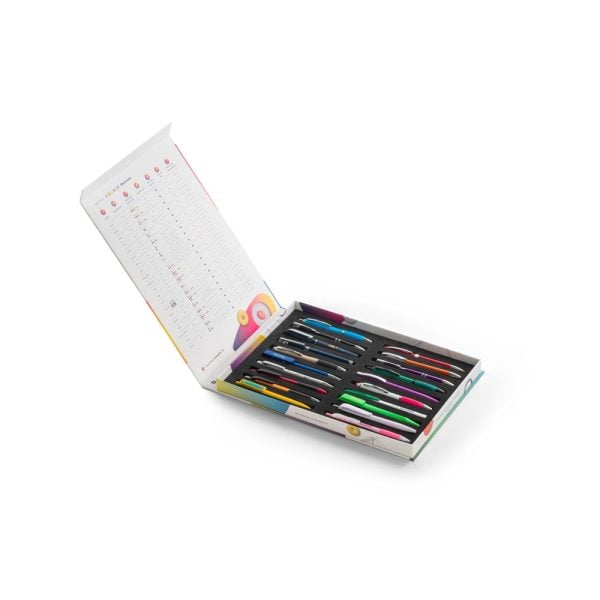 COLOUR WRITING SHOWCASE. Wzornik z 20 kolorowymi długopisami P041478S ST-70091-100