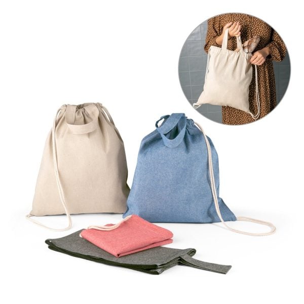 RISSANI. Plecak z bawełny pochodzącej z recyklingu (140 g/m²) P041108S ST-92936-W