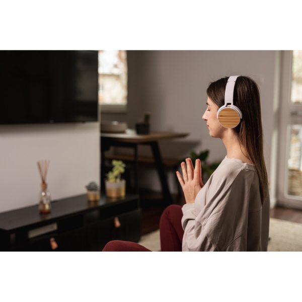 Składane bezprzewodowe słuchawki nauszne, bambusowe elementy | Hollie P038968X AX-V0190-02