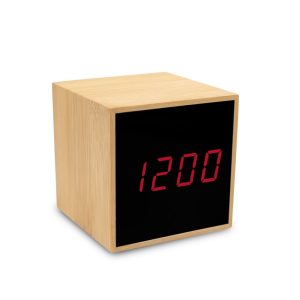 Bambusowy zegar na biurko z alarmem P038971X AX-V0193-17