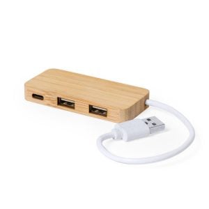 Bambusowy hub USB i USB typu C P038976X AX-V0199-18