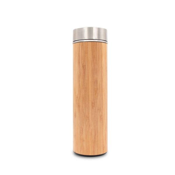 Bambusowy termos 500 ml, posiada sitko zatrzymujące fusy oraz dotykowy cyfrowy wyświetlacz temperatury napojów | Georgia P039028X AX-V4871-17