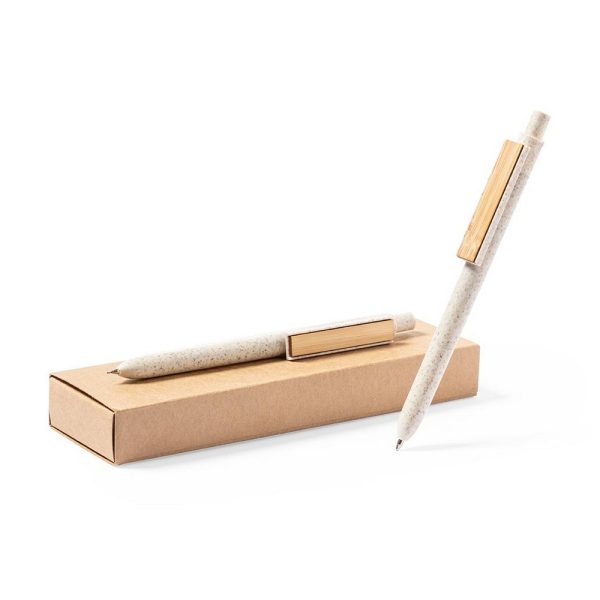 Zestaw piśmienniczy ze słomy pszenicznej, długopis i ołówek mechaniczny P039417X AX-V9351-00
