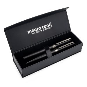 Zestaw piśmienniczy Mauro Conti, długopis i pióro kulkowe | Wirr P043014X AX-V7238-03