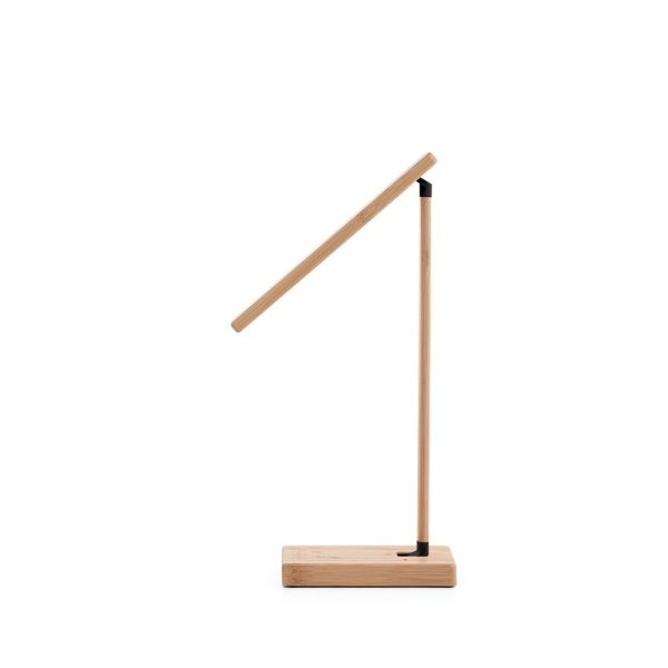 MOREY. Bambusowa składana lampa stołowa z bezprzewodową ładowarką P043876S ST-97122-160
