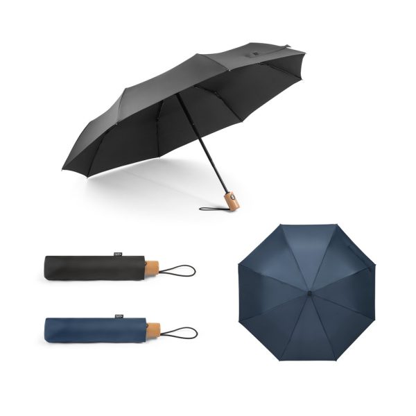 RIVER. Składany parasol PET (100% rPET) z automatycznym otwieraniem i zamykaniem P043883S ST-99040-W