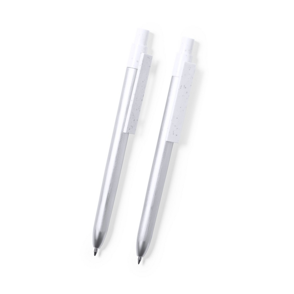 Zestaw piśmienny z aluminium z recyklingu, długopis i pióro kulkowe P047937X AX-V1044-32