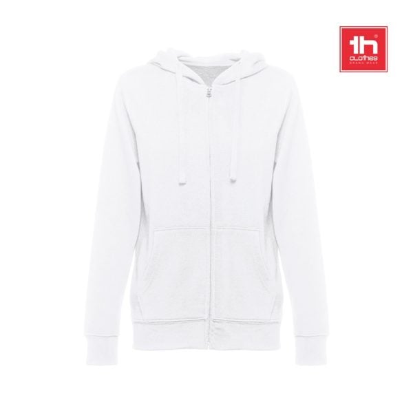 THC AMSTERDAM WOMEN WH. Bluza damska z kapturem i pełnym zamkiem P040626S