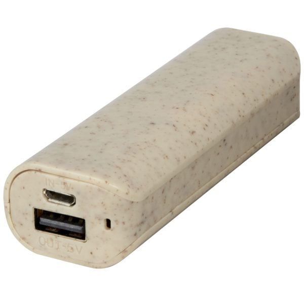 Powerbank Yoko ze słomy pszenicznej o pojemności 1200 mAh P074178C