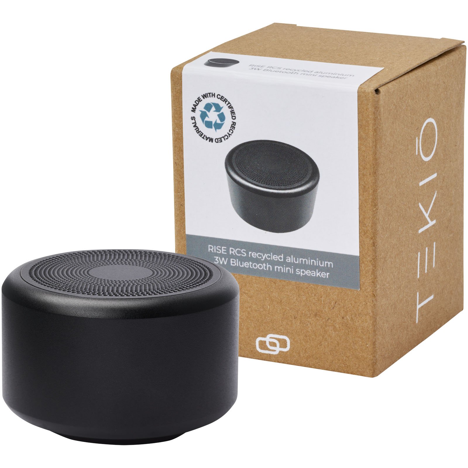 Rise mini głośnik Bluetooth® o mocy 3 W z aluminium z recyklingu z certyfikatem RCS  P076873C PFC-12435390