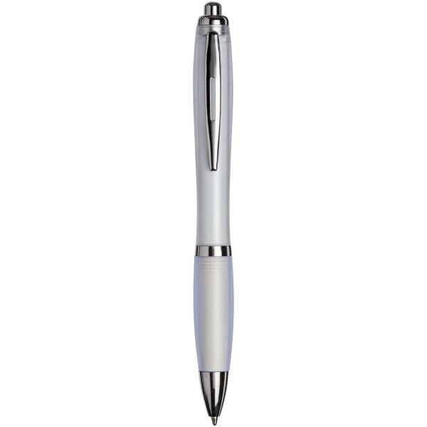 Curvy ballpoint pen with frosted barrel and grip P069431C