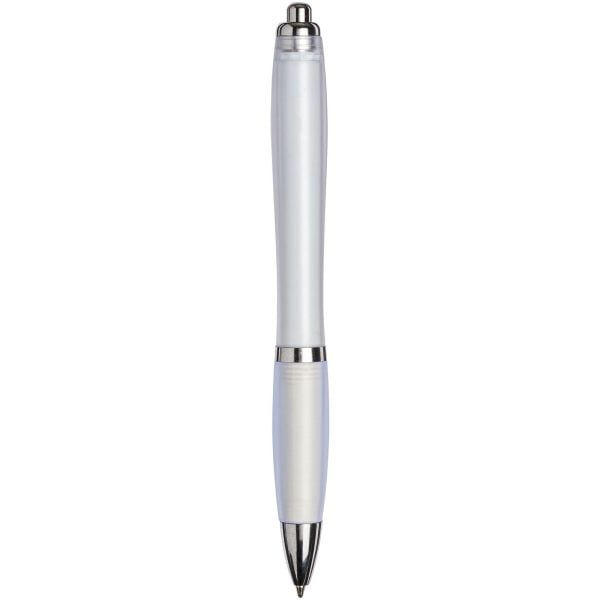 Curvy ballpoint pen with frosted barrel and grip P069431C