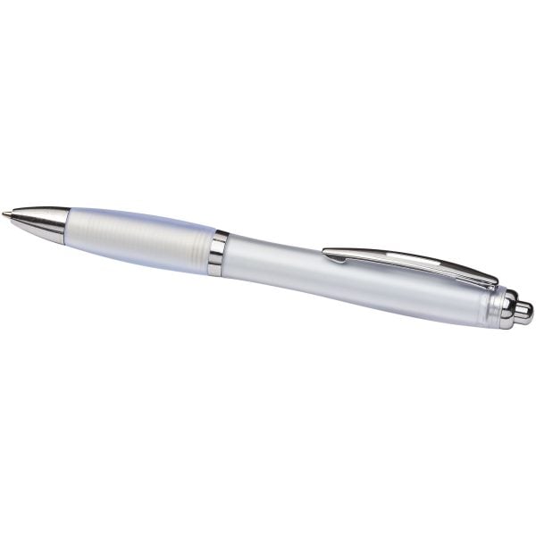 Curvy ballpoint pen with frosted barrel and grip P069431C