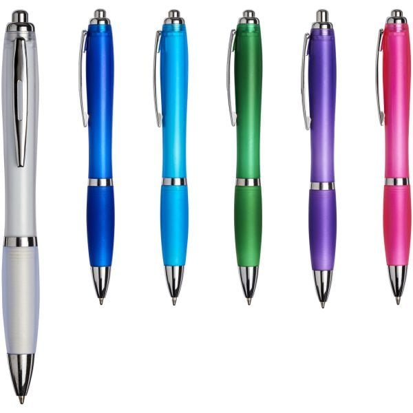 Curvy ballpoint pen with frosted barrel and grip P069431C