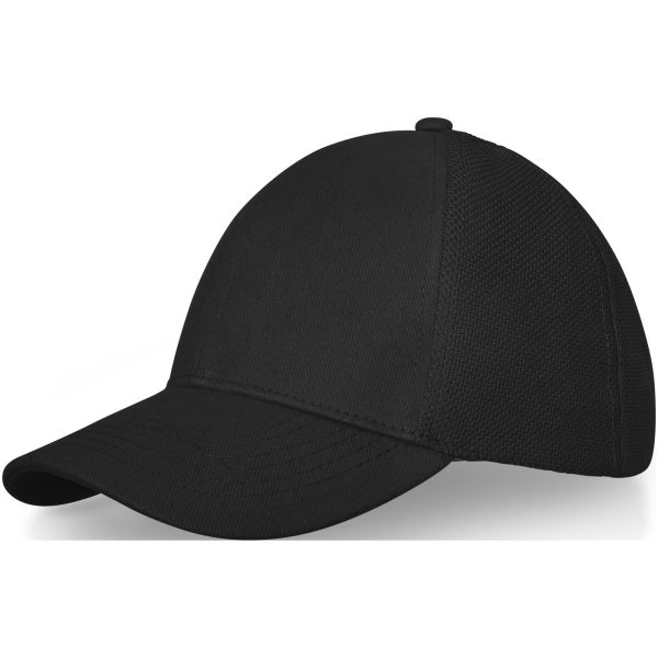 6-panelowa bawełniana czapka Drake z daszkiem typu trucker cap P073363C czarny