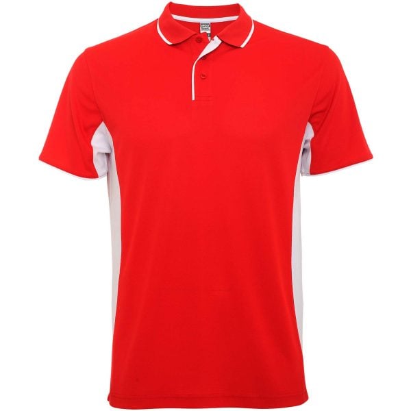 Montmelo koszulka polo unisex z krótkim rękawem P082755C czerwony / biały