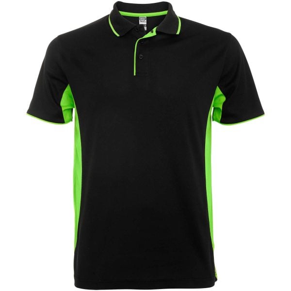 Montmelo koszulka polo unisex z krótkim rękawem P082755C czarny / limonkowy