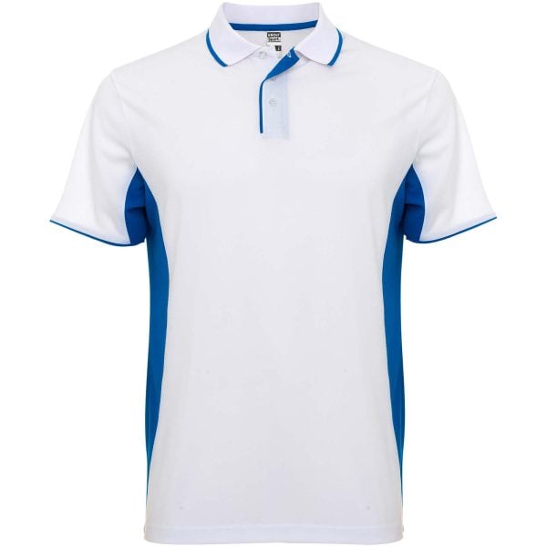 Montmelo koszulka polo unisex z krótkim rękawem P082755C biały / błękitny