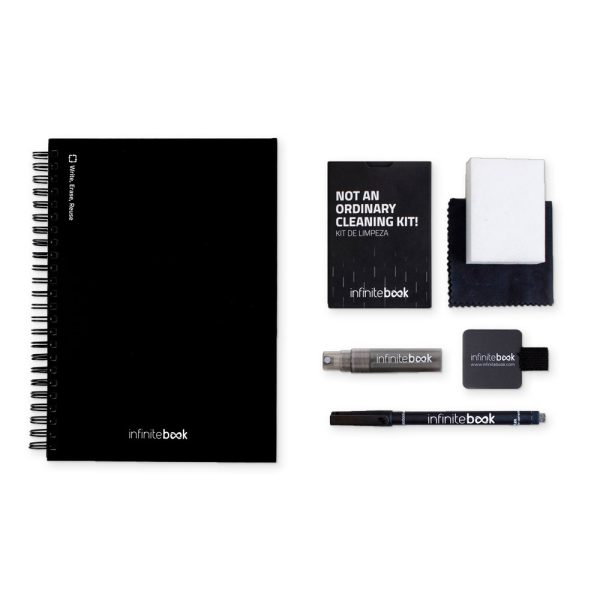 STARTER KIT INFINITEBOOK A5. Zestaw zawiera „Infinitebook”, zestaw do czyszczenia, marker i uchwyt na marker P083912S