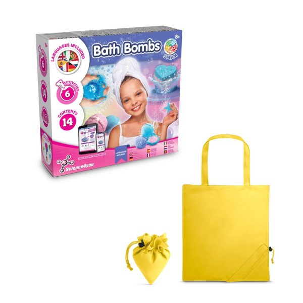 Bath Bombs Kit V. Gra edukacyjna dostarczany ze składaną torbą prezentową 190T P066971S żółty