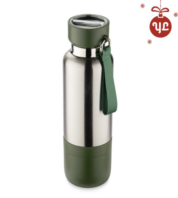 Butelka termiczna ze smyczką RON 500 ml P084812A khaki