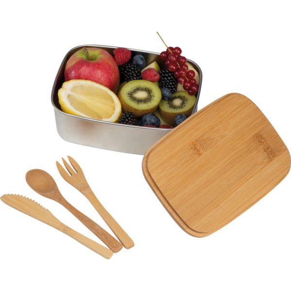 Lunch box ze sztućcami P086625K