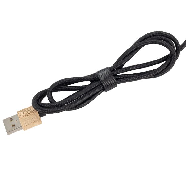 Długi kabel 3w1 z podświetlanym logo w drewnianej obudowie, LH-ZMU06 P089595G