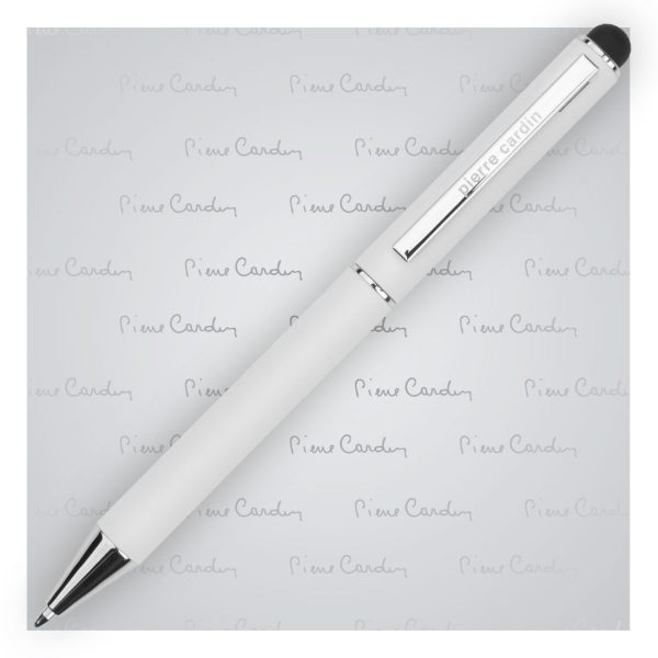 Długopis metalowy touch pen, soft touch CLAUDIE Pierre Cardin P091203P biały