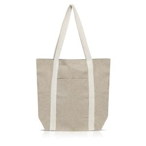 Torba z recyklingowej bawełny 300g z zewnętrzną kieszenią / DAILYBAG P093115P PM-IP31117281